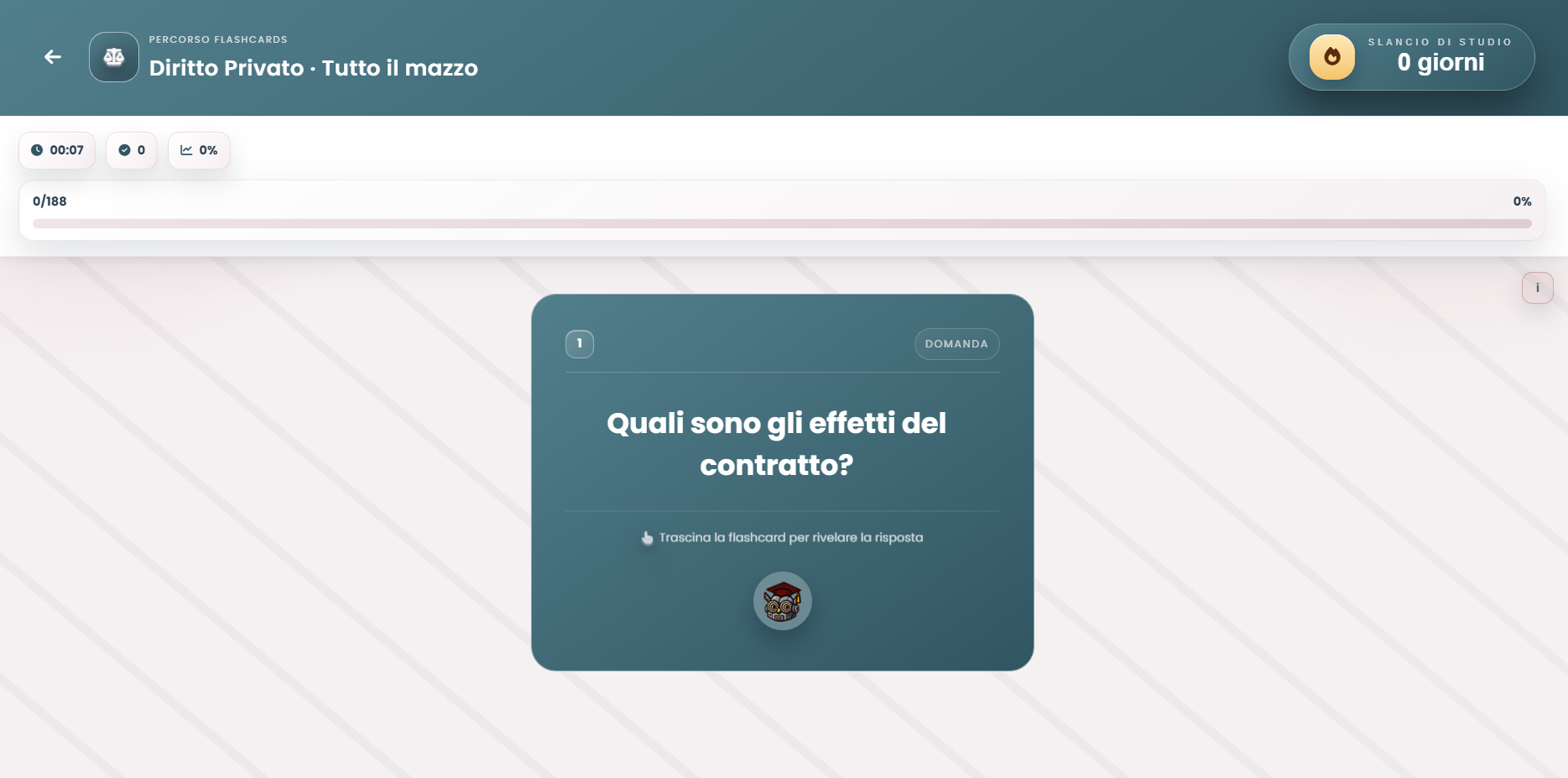 Fronte di una flashcard Quizienza con una domanda di Diritto Privato